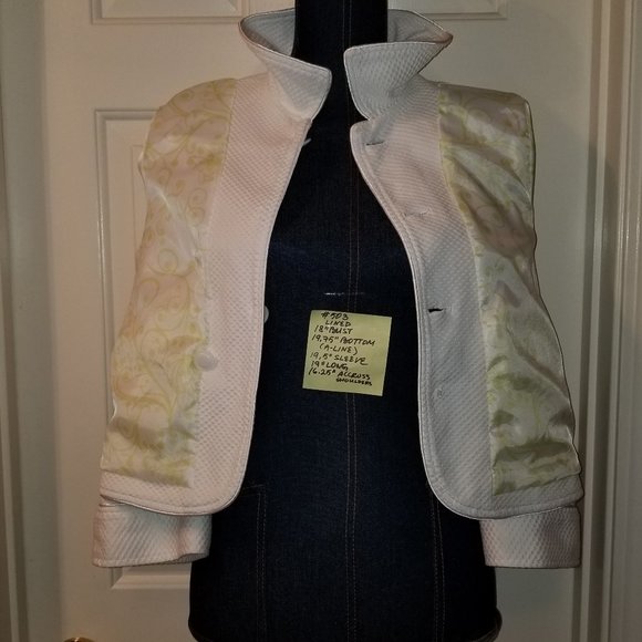 ✅#502 Preowned White Apostrophe A-Line Jacket S - Picture 9 of 9